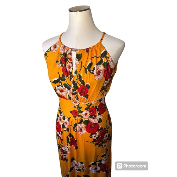 NWT Gorgeous Tropical Orange Floral Anna Morgan Maxi Dress size Small 🧡 - Picture 6 of 14